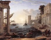 克劳德 洛朗 : Seaport with the Embarkation of the Queen of Sheba